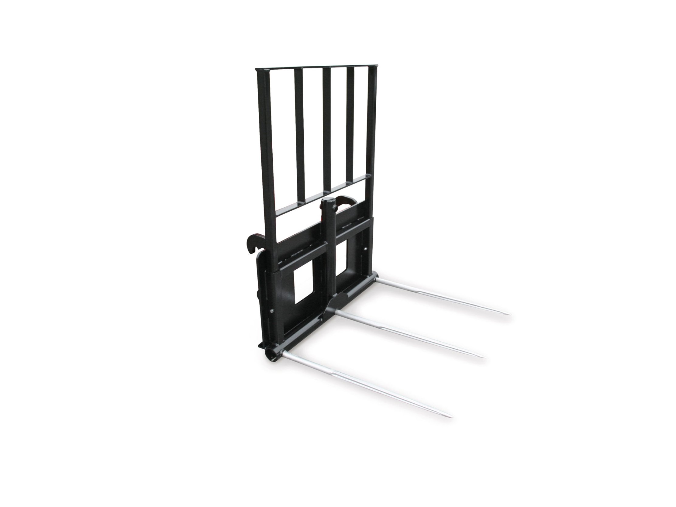 Large-scale bale fork with support frame